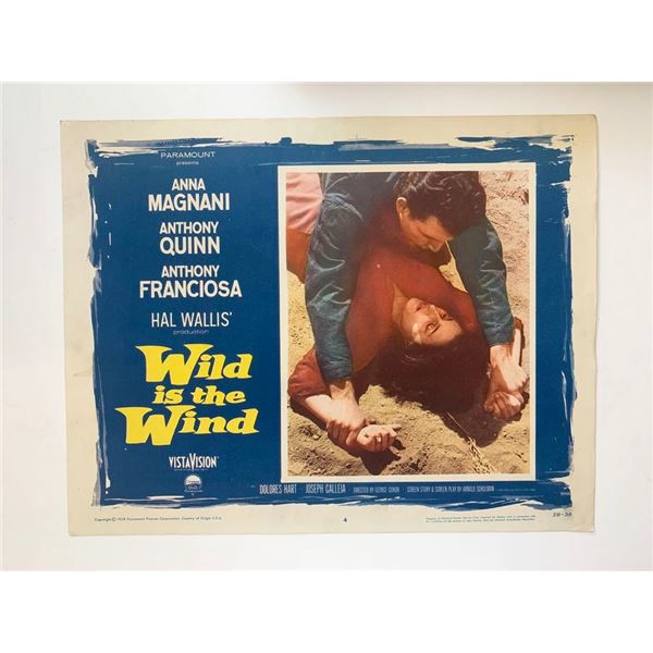 Wild is the Wind original 1958 vintage lobby card