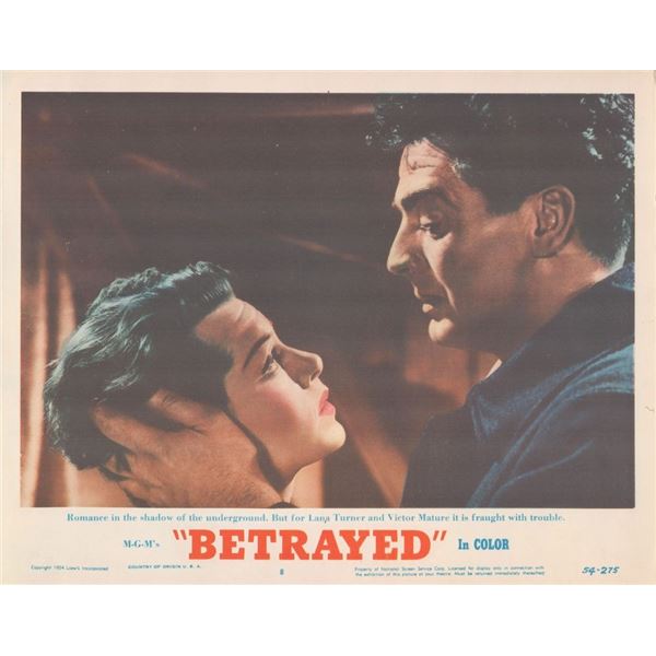 Betrayed 1954 original vintage lobby card