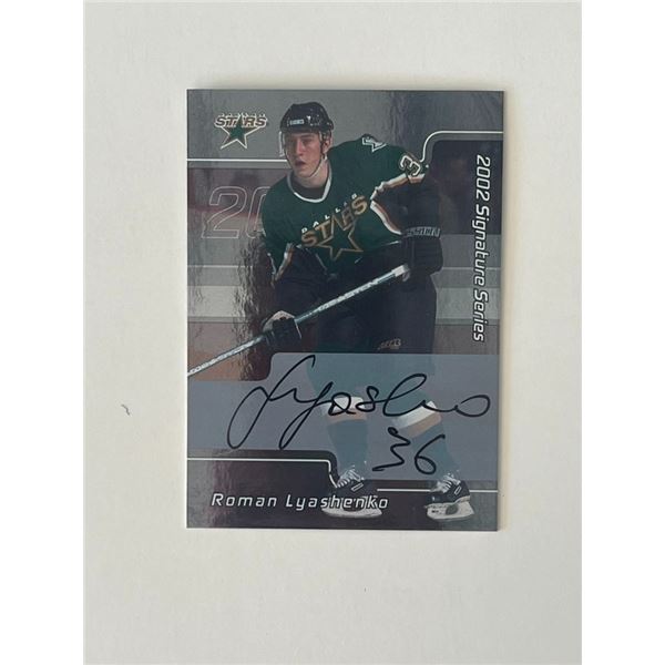 Dallas Stars Roman Lyashenko 2002 Signature Series #036 signed trading card