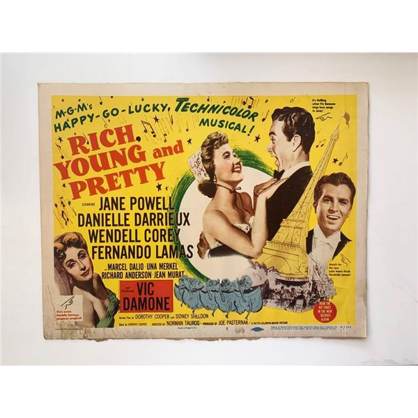 Rich, Young and Pretty original 1951 vintage lobby card