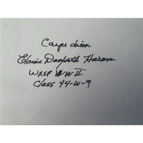 WWII Elaine D. Harmon original signature