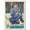 Image 1 : Pittsburgh Penguins Pierre Larouche 1977 Topps #102 signed trading card