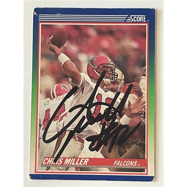 Falcons Chris Miller signed 1990 Score #70  trading card