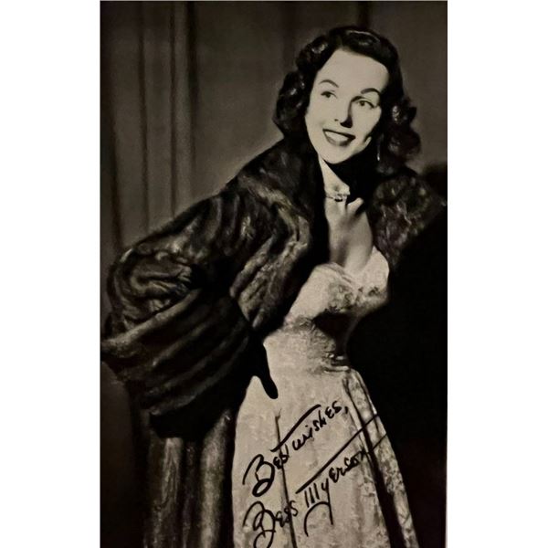 Bess Myersen facsimile signed photo. 3x5 inches