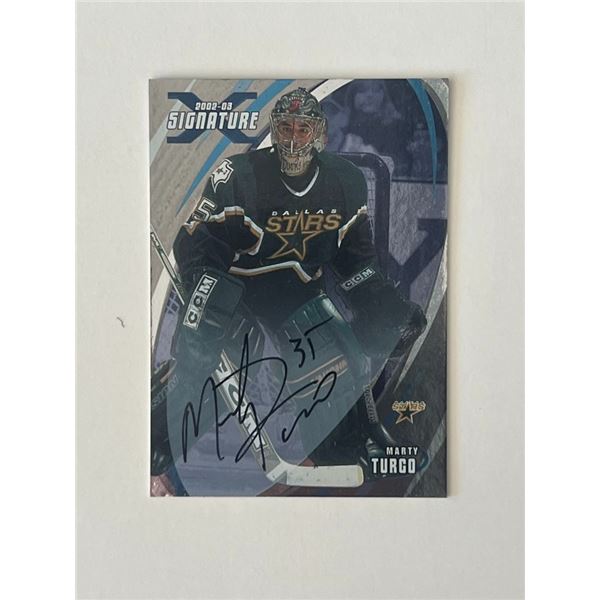 Dallas Stars Marty Turco 2002-03 Signature Series #165 signed trading card