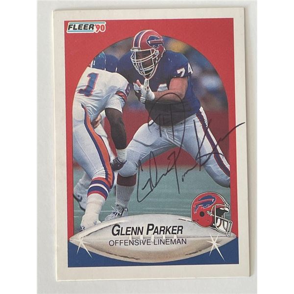 Buffalo Bills Glenn Parker 1990 Fleer #U-70 signed trading card