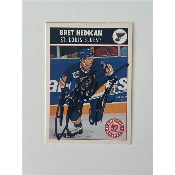St. Louis Blues Bret Hedican 1992 Score #471 signed trading card