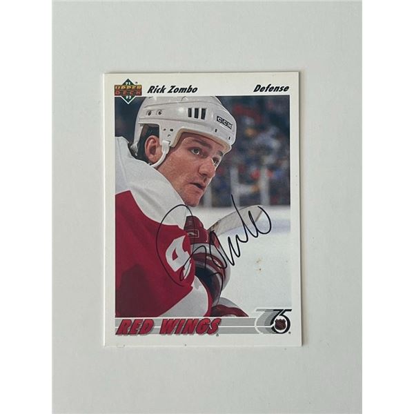 Detroit Red Wings Rick Zombo Upper Deck 91-92 #395 signed trading card
