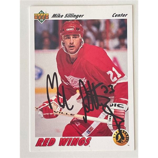 Detroit Red Wings Mike Sillinger 91-92 Upper Deck #457 signed trading card