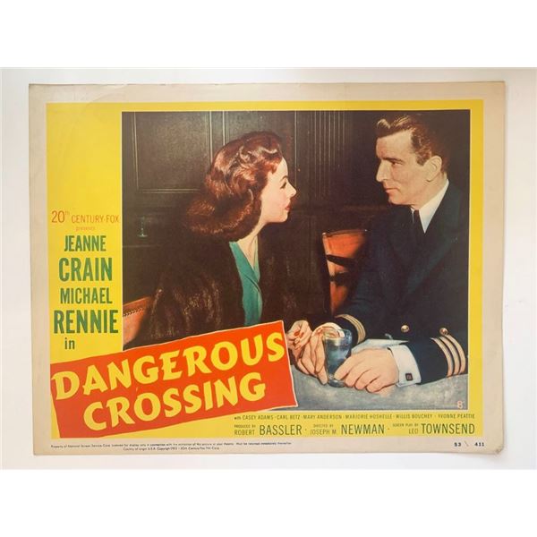 Dangerous Crossing original 1953 vintage lobby card