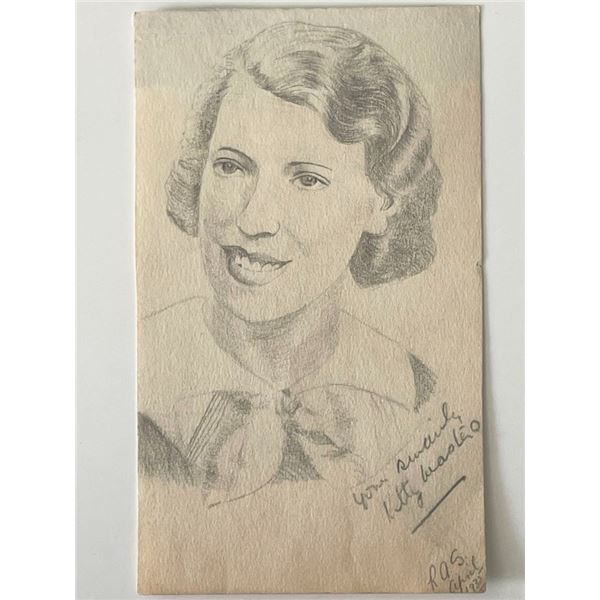 British singer Kitty Masters signed sketch