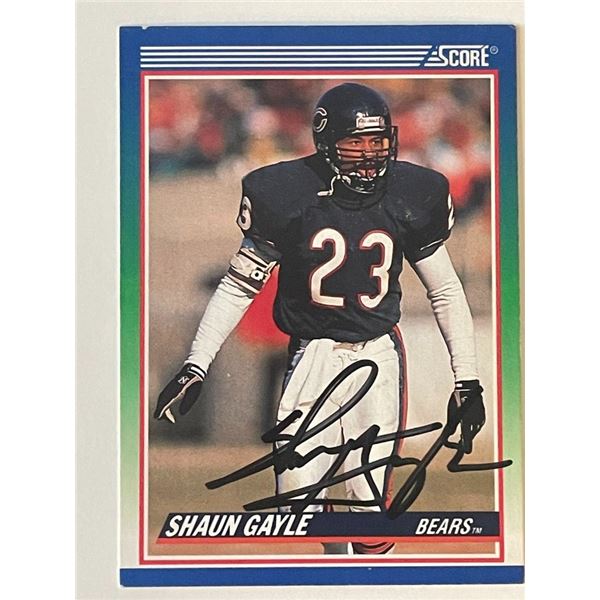 Chicago Bears Shaun Gayle 1990 Score #431 signed trading card