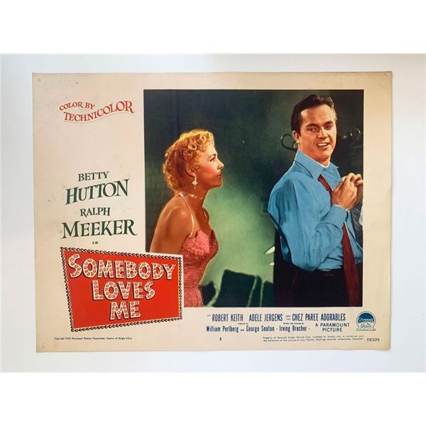 Somebody Loves Me original 1953 vintage lobby card