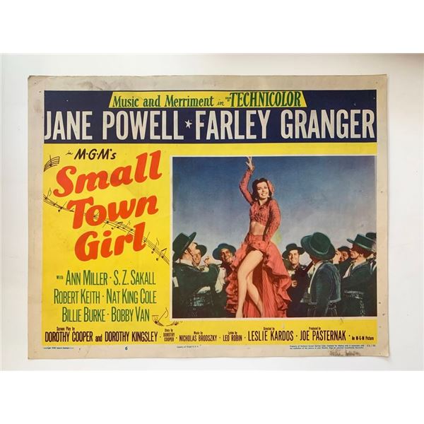 Small Town Girl original 1953 vintage lobby card