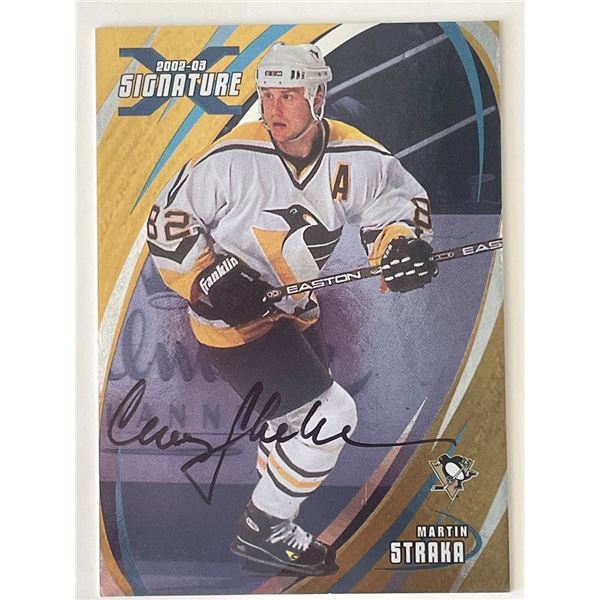 Pittsburgh Penguins Martin Straka 2003 In The Game #28 signed trading card