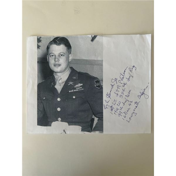 First Lt. Lyle Bouck signed photo