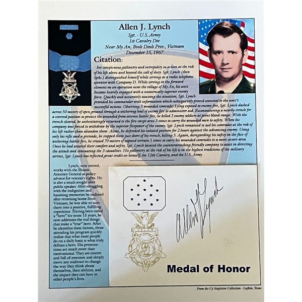 US Army Allen Lynch signed commemorative card
