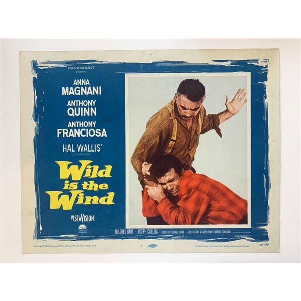 Wild is the Wind original 1958 vintage lobby card