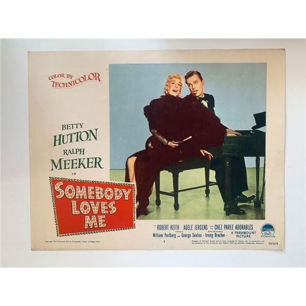 Somebody Loves Me original 1953 vintage lobby card