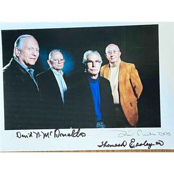 JFK assassination medical staff David N. McDonald, Thomas Easley and David Curtis signed photo.