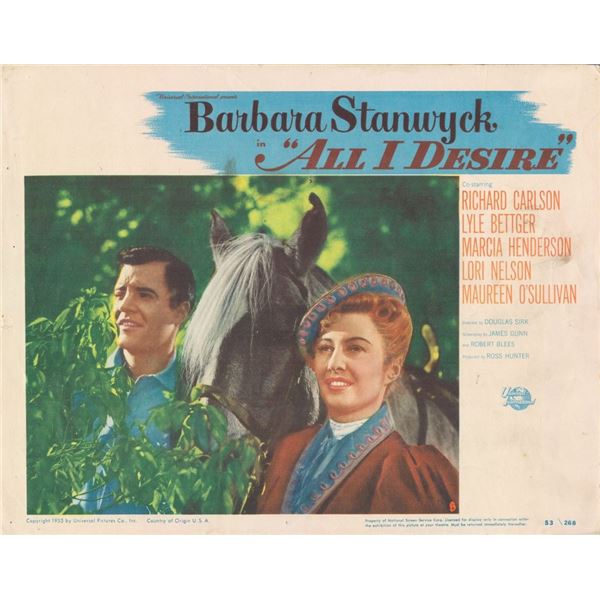 All I Desire 1953 original vintage lobby card