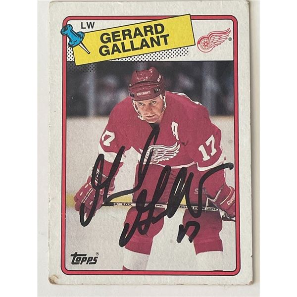 Detroit Red Wings Gerard Gallant 1988 Topps #12 signed trading card
