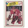 Image 1 : Detroit Red Wings Gerard Gallant 1988 Topps #12 signed trading card