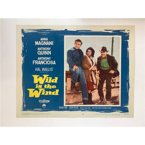 Wild is the Wind original 1958 vintage lobby card