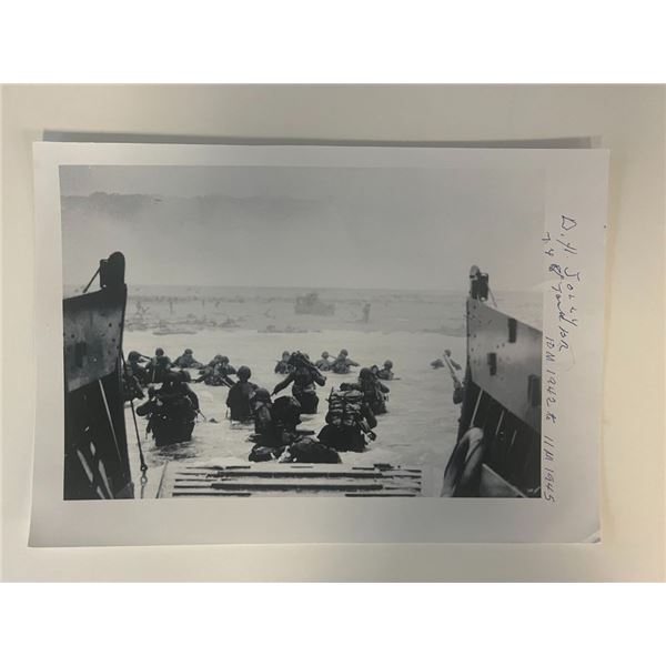WWII Doyle Jolly Beach Landing signed photo