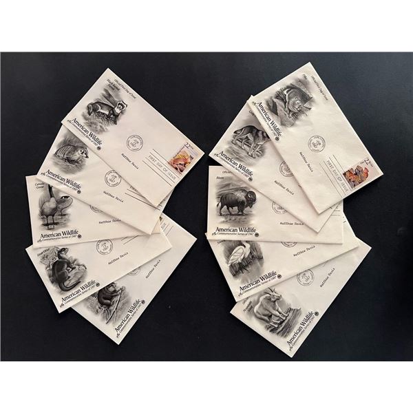 Lot of 10 American Wildlife FDC's