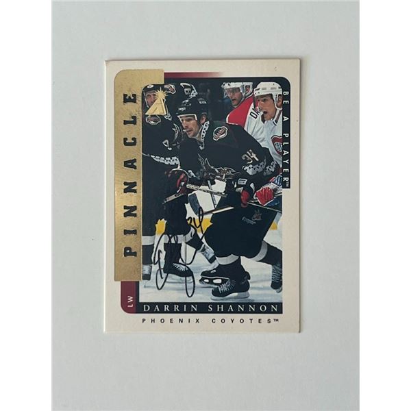 Phoenix Coyotes Darrin Shannon 1997 Pinnacle #183 signed trading card