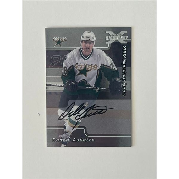 Dallas Stars Donald Audette 2002 In The Game #139 signed trading card