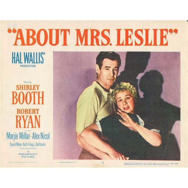 About Mrs. Leslie 1954 original vintage lobby card