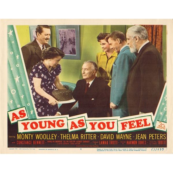 As Young as You Feel 1951 original vintage lobby card