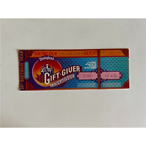 Disneyland admissions ticket- 1985