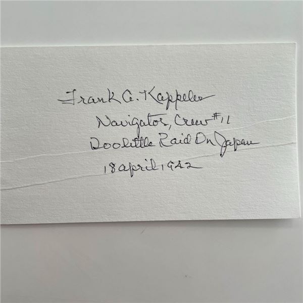 Frank Kappeler original signature cut Doolittle Raider WWII Tokyo