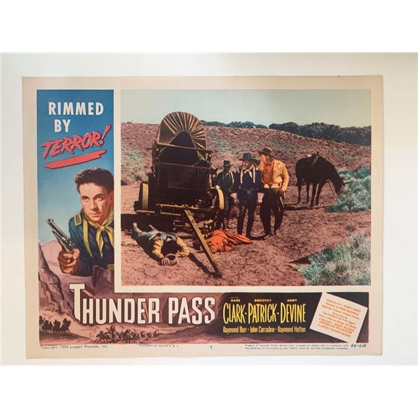 Thunder Pass original 1954 vintage lobby card