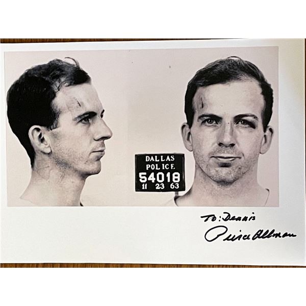 JFK Assassination witness Pierce Allman signed photo
