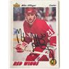 Image 1 : Detroit Red Wings Mike Sillinger 91-92 Upper Deck #457 signed trading card