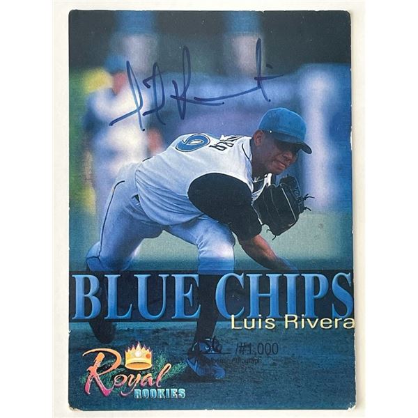 Louis Rivera signed 2008 Royal Rookies Blue Chips #8 trading card