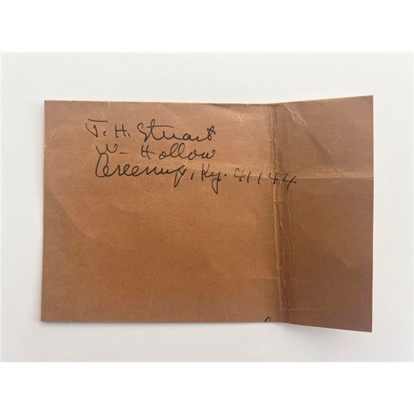 Writer Jesse Stuart original signature