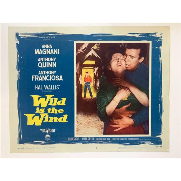 Wild is the Wind original 1958 vintage lobby card