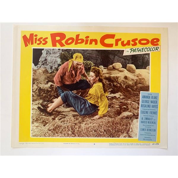 Miss Robin Crusoe original 1953 vintage lobby card
