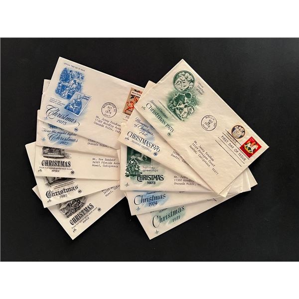 Lot of 10 Christmas FDC's