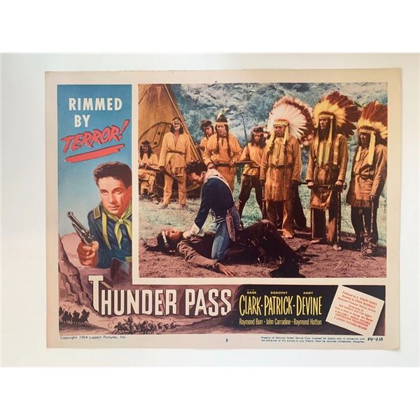 Thunder Pass original 1954 vintage lobby card