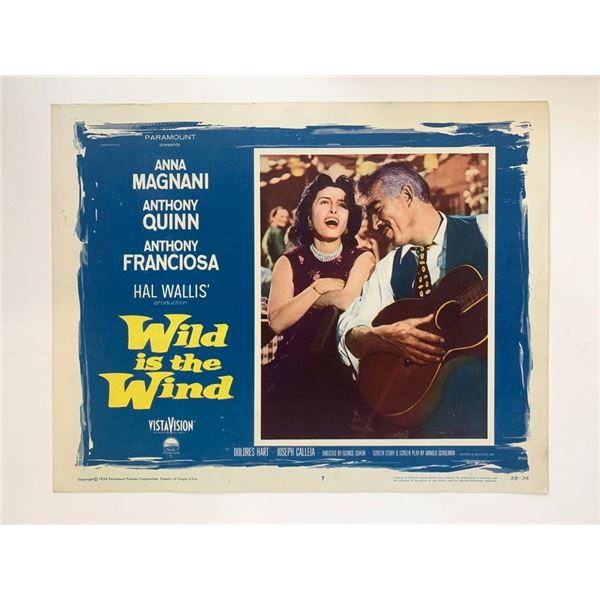 Wild is the Wind original 1958 vintage lobby card