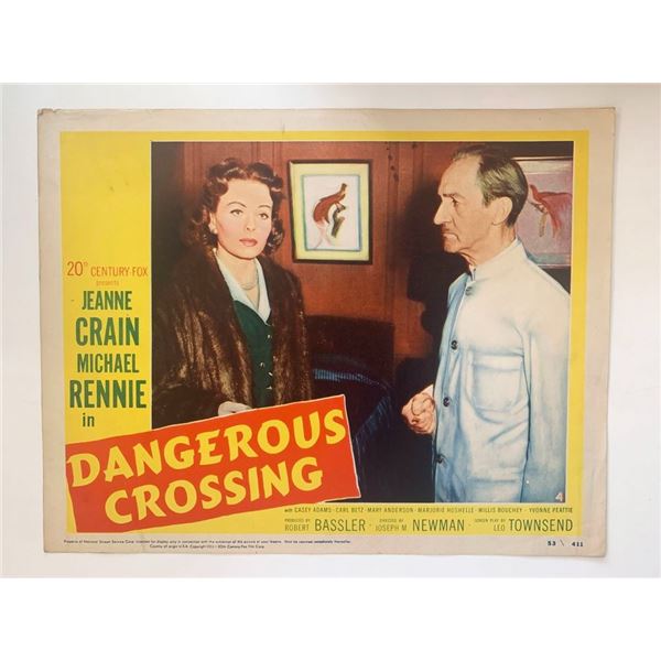 Dangerous Crossing original 1953 vintage lobby card