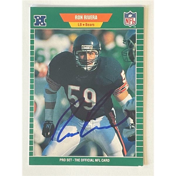 Chicago Bears Ron Rivera 1989 NFL #48 signed trading card