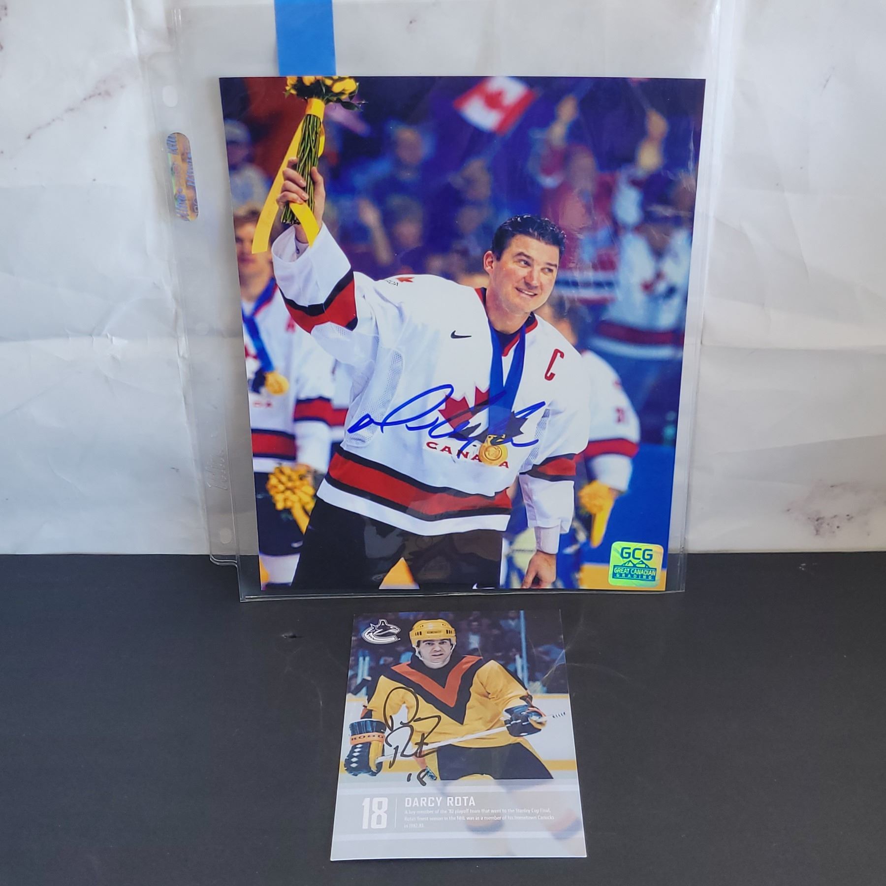 Signed Mario Lemieux & Darcy Rota Photos
