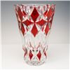Image 1 : St Louis Crystal and Ruby Vase, Deauville Pattern